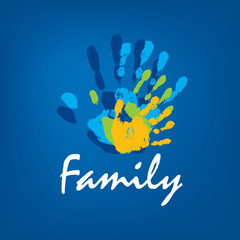 Naklejka na ściany i meble Family icon in the form of hands. Vector illustration