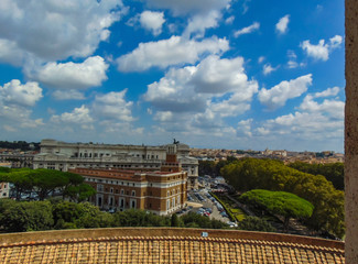The view of Italian Supreme Court and Courthouse Building in Rome.