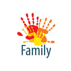 Family icon in the form of hands. Vector illustration