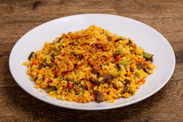 Fried rice with beef