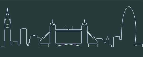 Obraz premium Linia horyzontu pojedynczej linii Londynu