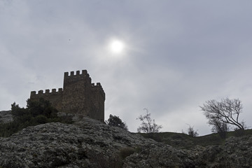 Obraz premium Citadel in Genoese fortress in Sudak, Crimea.