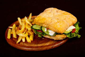 Homemade burher with potato