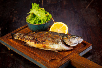 Grilled seabass fish
