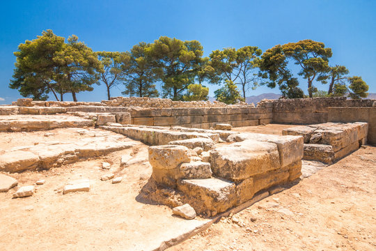 The Minoan Palace of Phaistos on Crete, Greece, Europe.