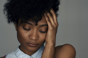 Close-up of sad young woman