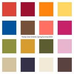 Trendy color scheme by plain color boxes