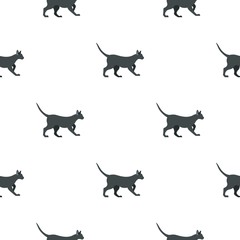 Cat pattern seamless background in flat style repeat vector illustration
