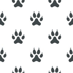 Cat paw pattern seamless background in flat style repeat vector illustration
