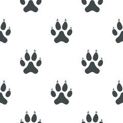 Cat paw pattern seamless background in flat style repeat vector illustration