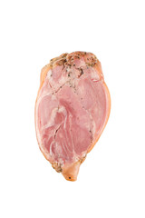 Meatloaf with garlic isolated on a white background