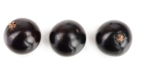 black currant isolated on white background. Top view. Flat lay pattern. Set or collection