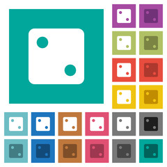 Dice two square flat multi colored icons