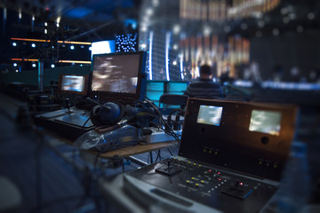 Preparing the stage for a concert