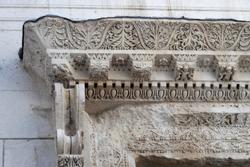 Details of the architecture of Split, Croatia