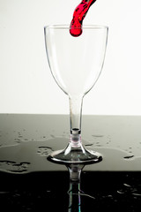 pouring red wine
