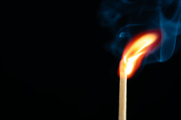 burning matchstick
