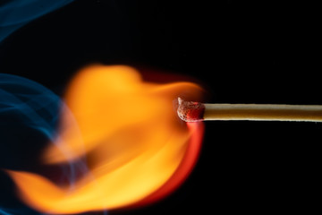 burning matchstick
