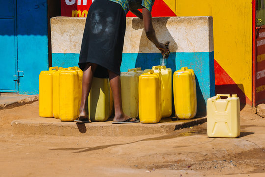 Water Cans In Uganda, Africa