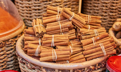 Fototapeta premium Colorful spices at spice bazaar in Istanbul