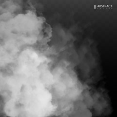 Fog or smoke isolated transparent special effect. Happy Halloween. Halloween composition. White vector cloudiness, mist or smog background. Vector illustration