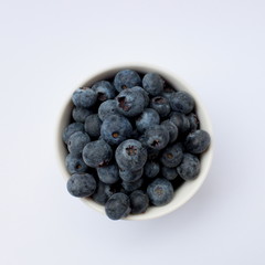 blueberries on white background