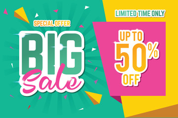 Fototapeta premium Big Sale Banner Template. Sale Banner Design. Abstract Sale Banner.