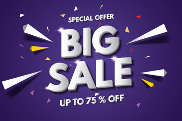 Big Sale Banner Template. Sale Banner Design. Abstract Sale Banner.