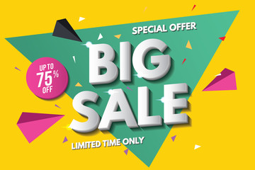 Big Sale Banner Template. Sale Banner Design. Abstract Sale Banner.