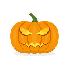 Halloween pumpkin icon. Pumpkin with scary face. Vector illustration.