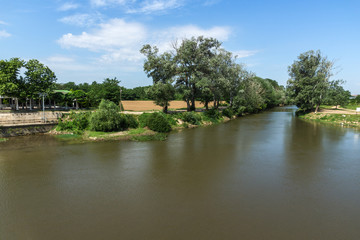 Landscape of Tunca River in city of Edirne,  East Thrace, Turkey