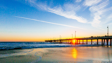 Sunset over Venice Fishing Pier in Venice Beach, Los Angeles