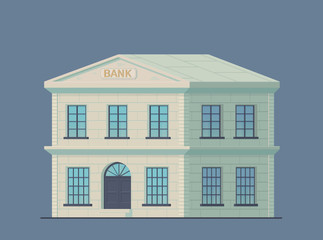 Classic bank building. Administrative financial state institution for the storage of money and other valuable property.