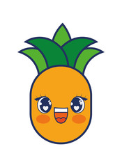 cute pineapple fruit kawaii character