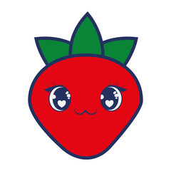 Obraz premium cute strawberry fruit kawaii character