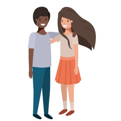 friendly teenagers ethnicity couple characters