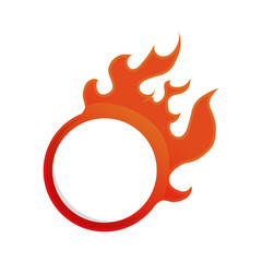 circular sticker with fire flame © djvstock