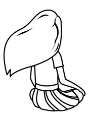 teenager girl sitting on his back avatar character