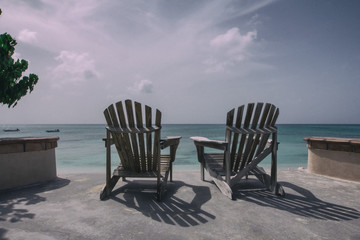 Pair of chairs on the beach
