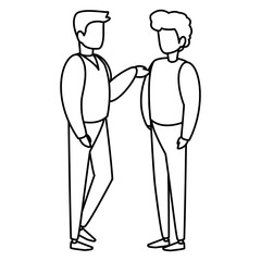 young men couple modeling characters