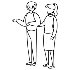 young couple modeling characters