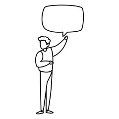 young man talking character