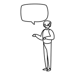 young man talking character