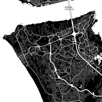 Area map of Almada, Portugal