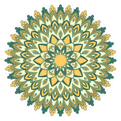 Ethnic ornamental mandala. Decorative design element. Hand drawn illustration