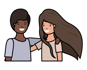 friendly teenagers ethnicity couple characters