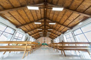 Buchupureo rural church interior in South of Chile. An amazing representation of the countryside...