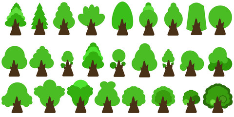 Vector of trees collection . Can be used to illustrate any natural or healthy lifestyle topic.