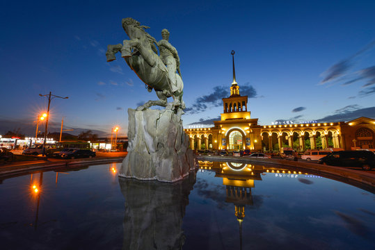 The statue of David of Sassoun in Yerevan