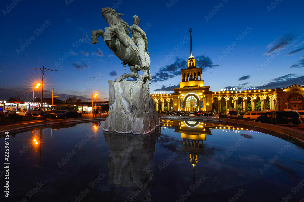 Wall mural the statue of david of sassoun in yerevan